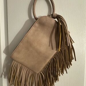 Fringe Tan Handbag